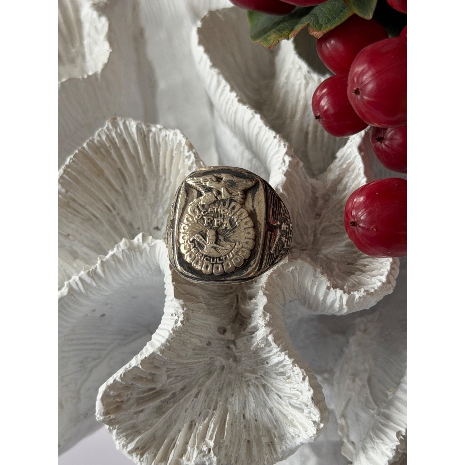 Vintage Balfour Ffa 925 Sterling Silver Ring Size 8.5